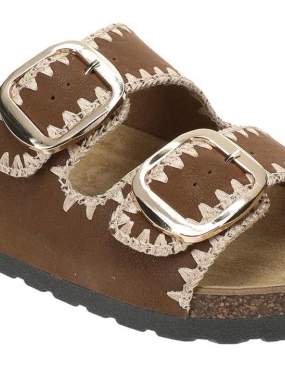 NEW MIA Cognac Double Strap Sandal w/Crochet design - 7.5